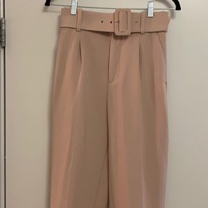 Zara high waisted and belted work pant